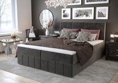 Veneti Boxspringová postel s úložným prostorem MADLEN COMFORT - 180x200, popelavá