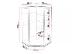 Veneti Rohová skříň TRIXA 1 - šířka 90 cm, dub santana tmavý