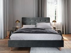 Veneti Čalouněná manželská postel NOOR - 140x200, tmavě šedá