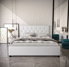 Veneti Manželská čalouněná postel NARINE - 160x200, bílá