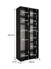 Veneti Šatní skříň SAVELA 2 - 100 cm, černá