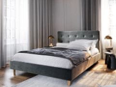 Veneti Čalouněná manželská postel NOOR - 180x200, tmavě šedá