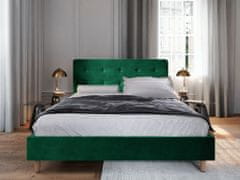 Veneti Čalouněná manželská postel NOOR - 140x200, zelená