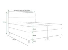 Veneti Boxspringová postel ANGELES - 200x200, modrá