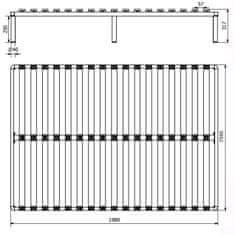 Veneti Rám postele s roštem WAFIC - 160x200