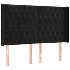 Greatstore Box spring postel s matrací a LED černá 160x200 cm samet