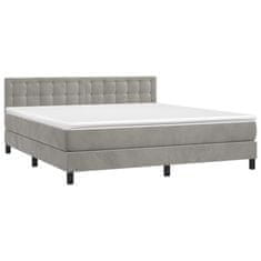 Greatstore Box spring postel s matrací světle šedá 180x200 cm samet