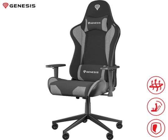 Genesis NITRO 440 G2 gaming/pisarniški stol, ergonomski, črna-siva