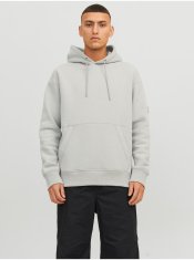 Jack&Jones Světle šedá pánská mikina s kapucí Jack & Jones Classic XL