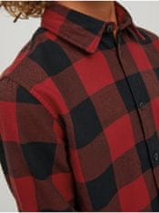 Jack&Jones Černo-červená klučičí kostkovaná košile Jack & Jones Gingham 164