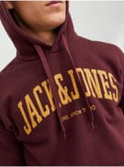 Jack&Jones Vínová pánská mikina s kapucí Jack & Jones Josh L