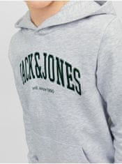 Jack&Jones Světle šedá klučičí žíhaná mikina s kapucí Jack & Jones Josh 140