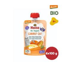 Holle Bio Carrot Cat 100% pyré mrkev, mango, banán, hruška - 6 x 100g