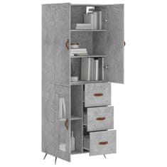 Greatstore Skříň highboard betonově šedá 69,5x34x180 cm kompozitní dřevo