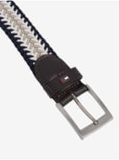 Tommy Hilfiger Modro-bílý pánský vzorovaný pásek Tommy Hilfiger Adan 110