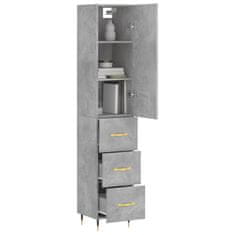 Greatstore Skříň highboard betonově šedá 34,5x34x180 cm kompozitní dřevo