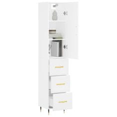 Greatstore Skříň highboard bílá 34,5 x 34 x 180 cm kompozitní dřevo