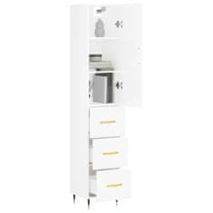 Greatstore Skříň highboard bílá s vysokým leskem 34,5x34x180 cm kompozit