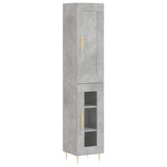 Vidaxl Skříň highboard betonově šedá 34,5x34x180 cm kompozitní dřevo