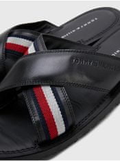 Tommy Hilfiger Černé pánské kožené pantofle Tommy Hilfiger 41