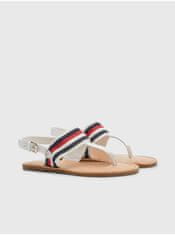 Tommy Hilfiger Modro-bílé dámské vzorované sandály s koženými detaily Tommy Hilfiger 36