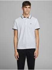 Jack&Jones Bílé pánské polo tričko Jack & Jones Paulos L