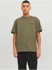 Jack&Jones Khaki pánské tričko Jack & Jones Sanchez M