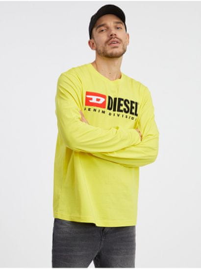 Diesel Žluté pánské tričko s dlouhým rukávem Diesel