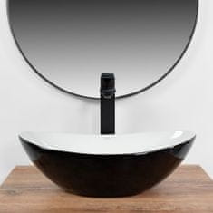 BPS-koupelny Keramické umyvadlo na desku REA ROYAL MINI BLACK WHITE 48x30,5 cm bílo/černé
