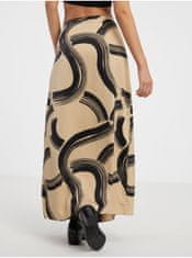 Vero Moda Béžová dámská vzorovaná zavinovací maxi sukně VERO MODA Gusa M