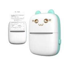 shumee Termální tiskárna štítků Mini Cat z telefonu Bluetooth Fun Print blue