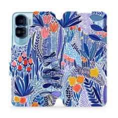 Mobiwear Flip pouzdro na mobil Honor 90 Lite 5G - MP03P Modrá květena