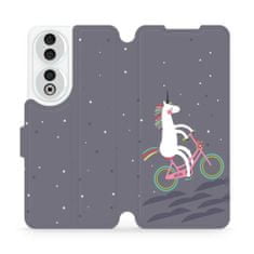 Mobiwear Flip pouzdro na mobil Honor 90 5G - V024P Jednorožec na kole