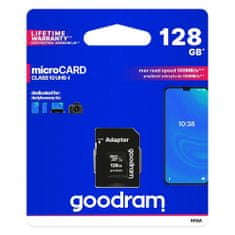 shumee Paměťová karta Microcard 128GB micro SD XC UHS-I class 10 + SD adaptér