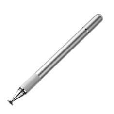 Greatstore Oboustranný kapacitní stylus + gelové pero stříbrné barvy