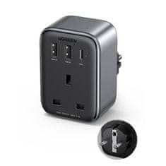 shumee 2v1 EU 2x USB nabíječka, USB-C + UK plug adaptér, černá