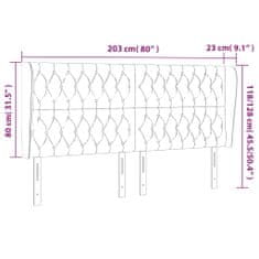 Vidaxl Čelo postele typu ušák růžová 203x23x118/128 cm samet