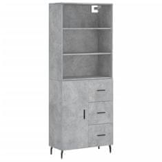 Vidaxl Skříň highboard betonově šedá 69,5x34x180 cm kompozitní dřevo