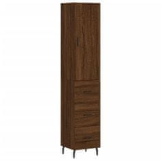 Vidaxl Skříň highboard hnědý dub 34,5 x 34 x 180 cm kompozitní dřevo