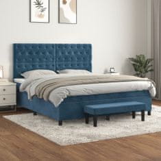 Petromila Box spring postel s matrací tmavě modrá 160x200 cm samet