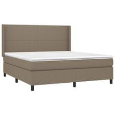 Greatstore Box spring postel s matrací a LED taupe 180x200 cm textil