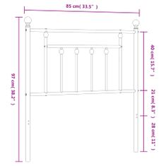 Vidaxl Kovové čelo postele černé 80 cm