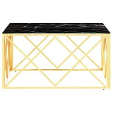 Greatstore Konferenční stolek zlatý 80 x 80 x 40 cm nerezová ocel a sklo