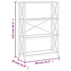 Petromila 4patrový regál 80 x 30 x 112 cm masivní dubové dřevo