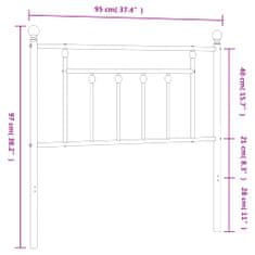 Greatstore Kovové čelo postele černé 90 cm