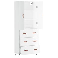 Vidaxl Skříň highboard lesklá bílá 69,5 x 34 x 180 cm kompozitní dřevo