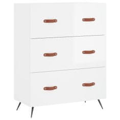 Vidaxl Skříň highboard lesklá bílá 69,5 x 34 x 180 cm kompozitní dřevo