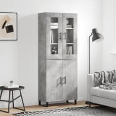 Greatstore Skříň highboard betonově šedá 69,5x34x180 cm kompozitní dřevo