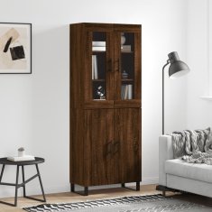 Vidaxl Skříň highboard hnědý dub 69,5 x 34 x 180 cm kompozitní dřevo