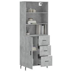 Greatstore Skříň highboard betonově šedá 69,5x34x180 cm kompozitní dřevo